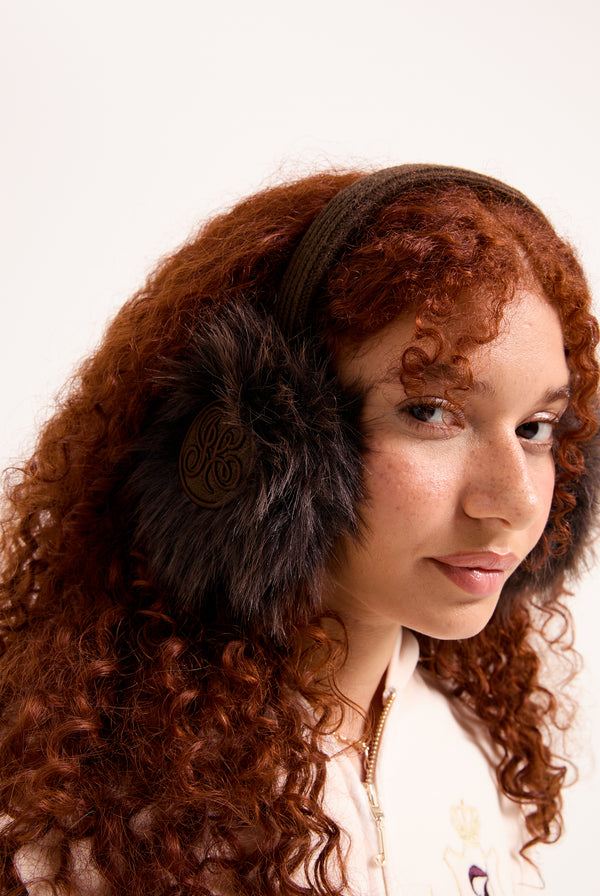 BROWN FAUX FUR EARMUFFS