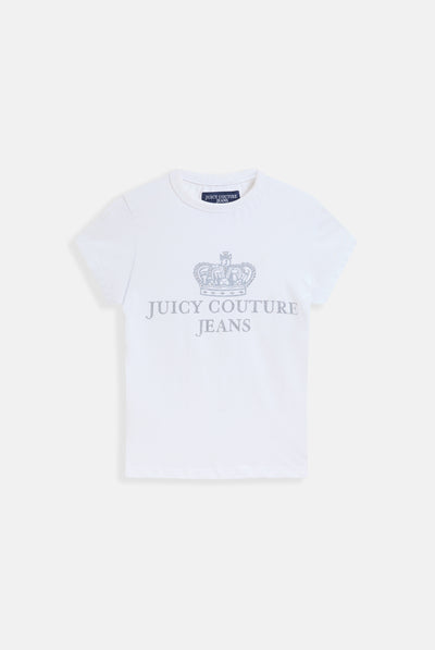 WHITE JUICY COUTURE JEANS LONGLINE TEE