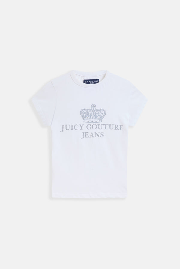 WHITE JUICY COUTURE JEANS LONGLINE TEE