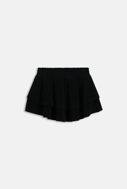 Displays the Black Heritage 'Juicy' branded smoked tier skirt