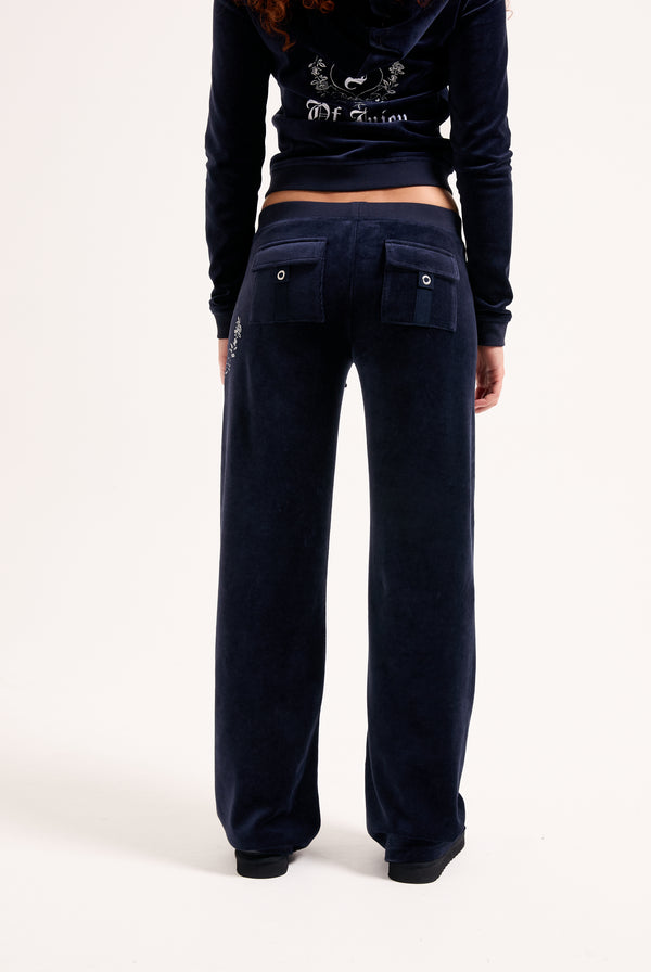 NIGHT SKY HOUSE OF JUICY ULTRA LOW RISE BAMBOO VELOUR HERITAGE BOTTOMS