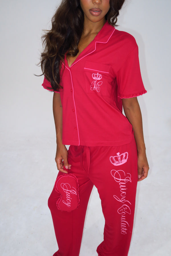 Persian Red Crown Shirt Pyjama Set