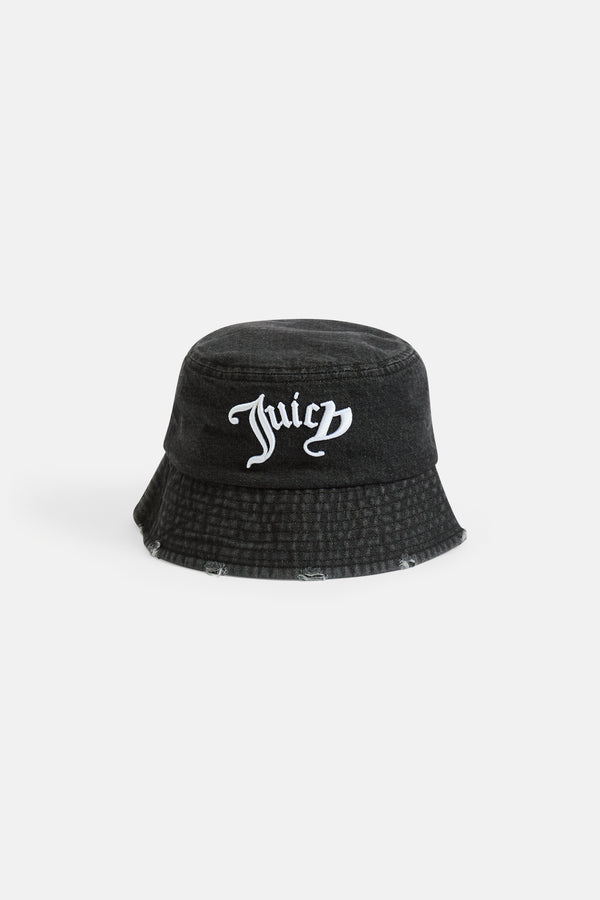 BLACK DENIM BUCKET HAT