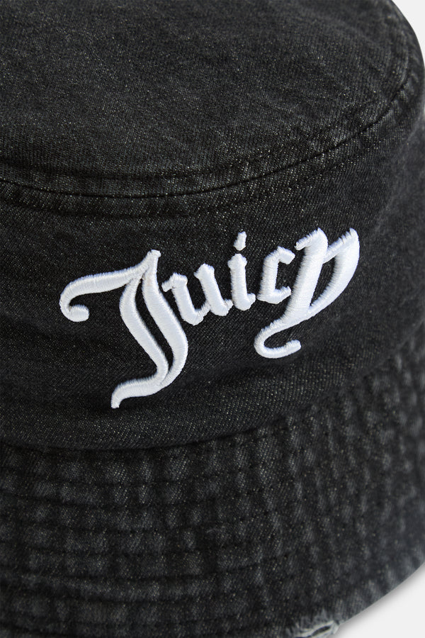 BLACK DENIM BUCKET HAT