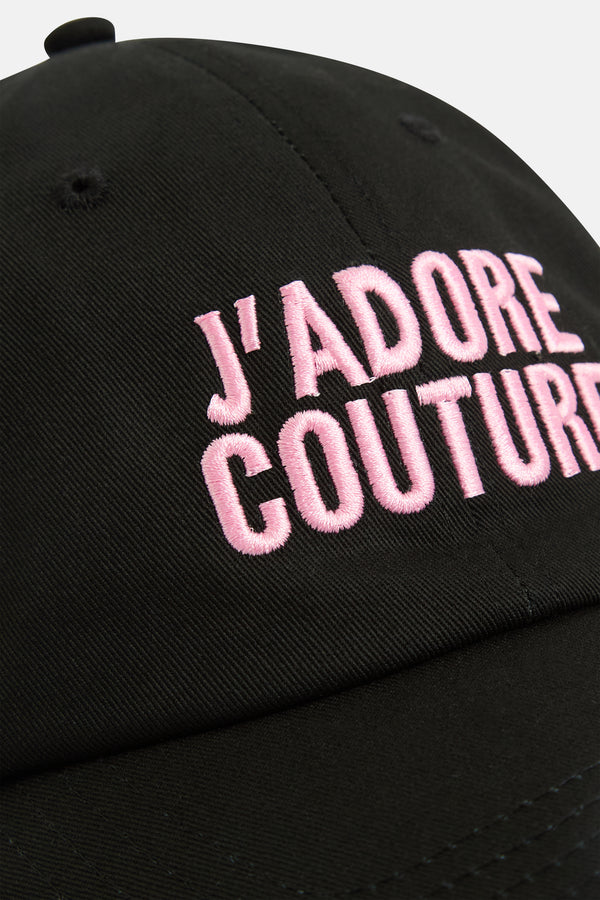 BLACK J'ADORE COUTURE CAP