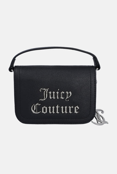 BLACK PU JUICY COUTURE FLAP HANDBAG