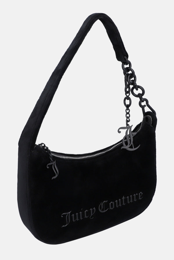 BLACK VELOUR TONAL HANDBAG