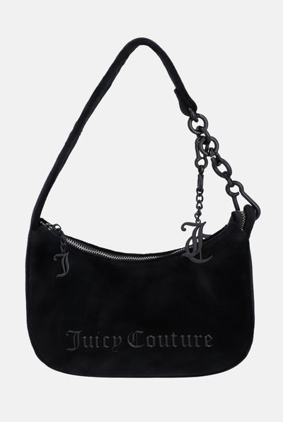 BLACK VELOUR TONAL HANDBAG