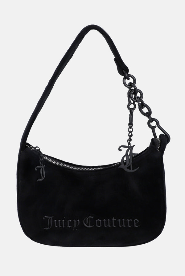 BLACK VELOUR TONAL HANDBAG