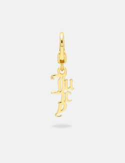Displays the Gold 'Juicy' branded drop charm 