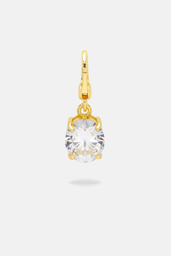 CLEAR CRYSTAL & GOLD DROP CHARM
