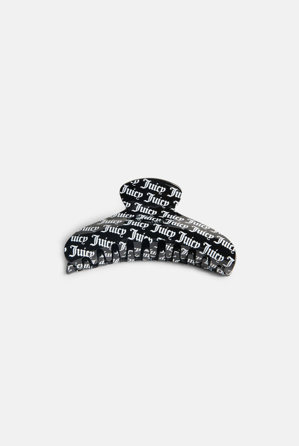 BLACK & SILVER SET OF 2 JUICY CLAW HAIR CLIPS