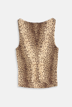 Displays the natural cheetah print 'juicy' branded off the shoulder jc top 