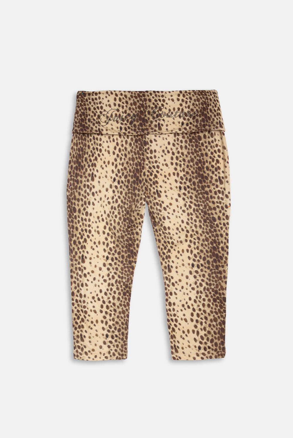Displays the natural cheetah print 'juicy' branded roll down capri 