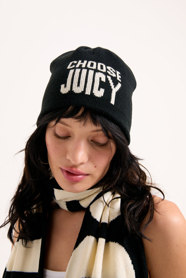 CHOOSE JUICY KNITTED SCARF / BEANIE SET