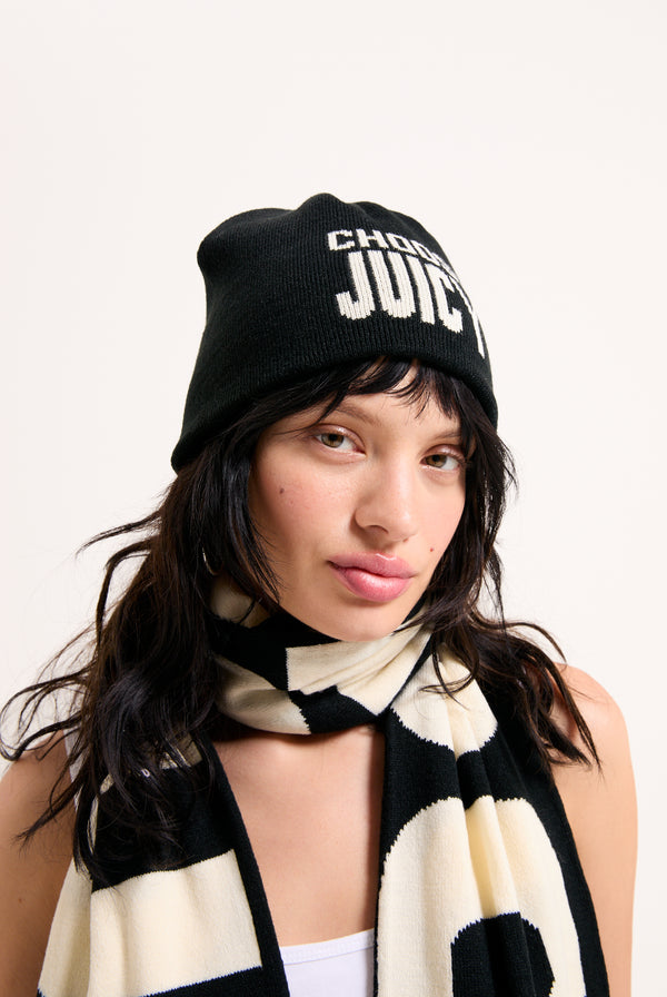 CHOOSE JUICY KNITTED SCARF / BEANIE SET