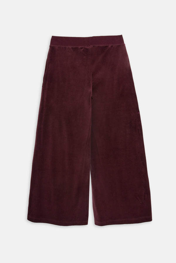 Winetasting Wide Leg Classic Velour Track Pant