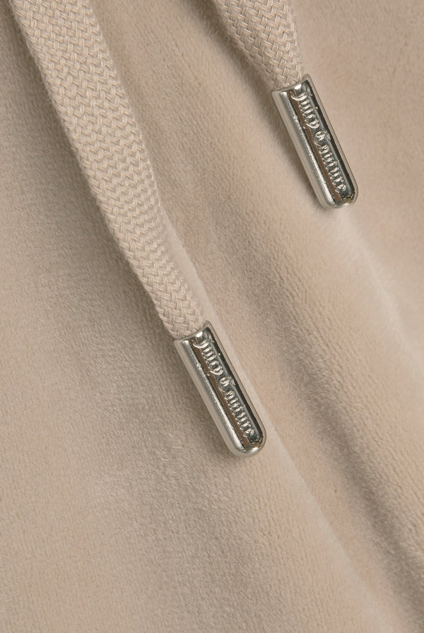 String Wide Leg Classic Velour Track Pant
