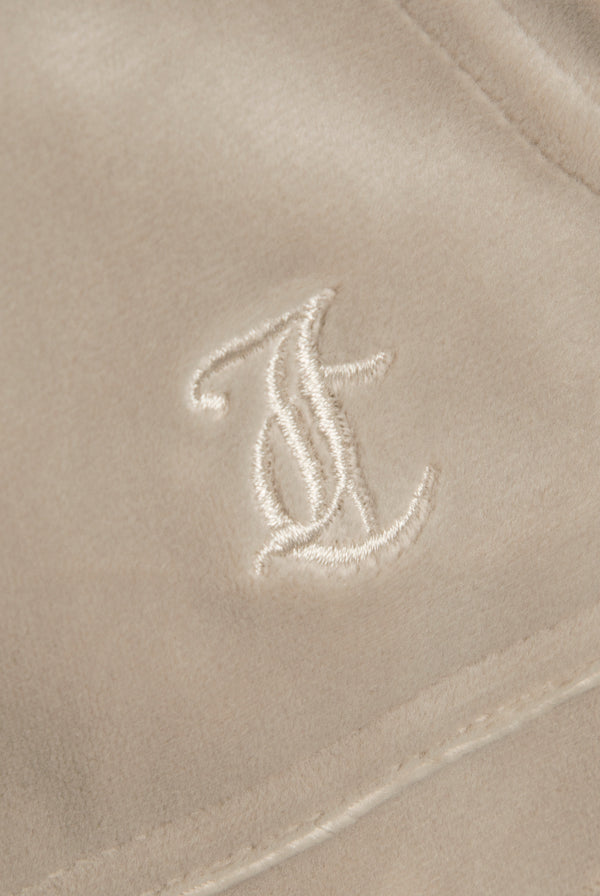 String Wide Leg Classic Velour Track Pant