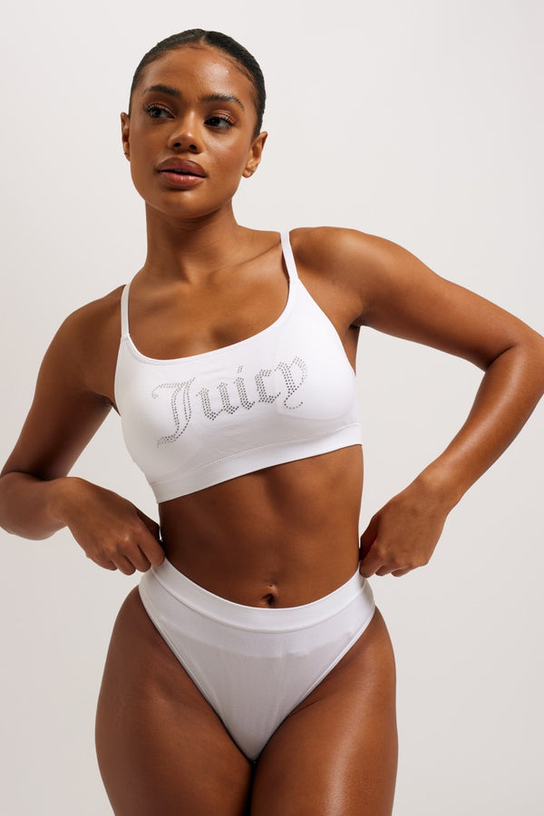 WHITE COTTON BRALETTE – Juicy Couture UK