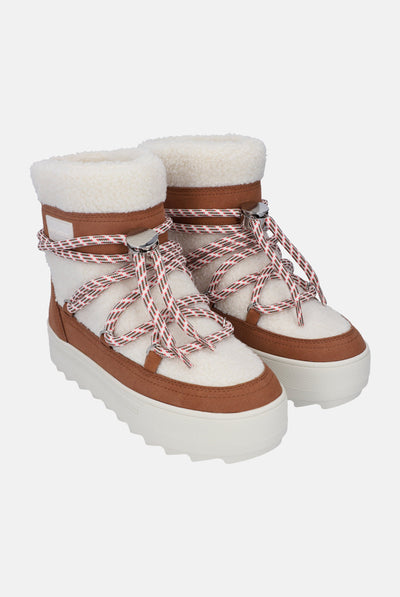 CREAM BORG FAUX SHEARLING SNOW BOOT