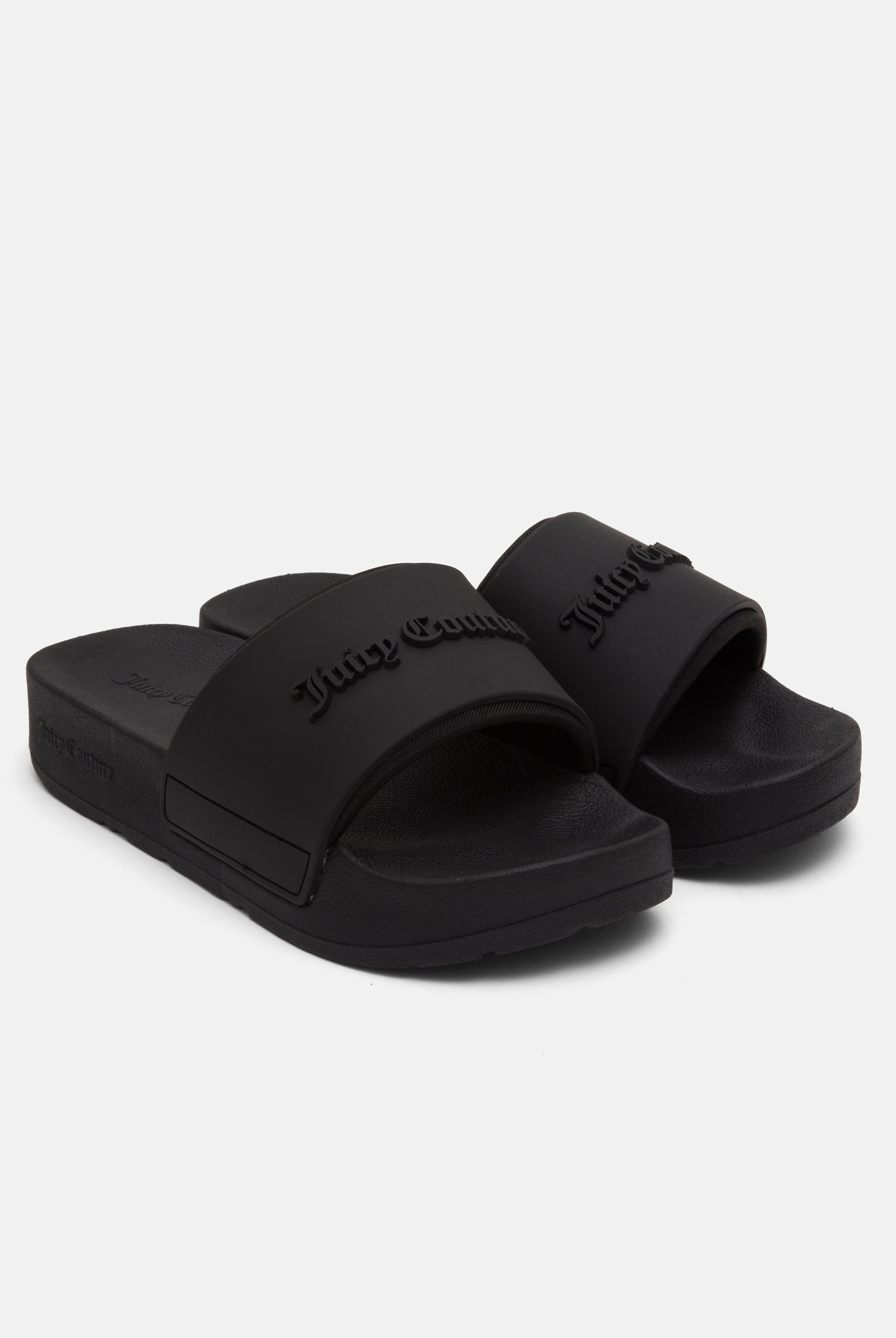 Juicy Couture☆Stacked embossed サンダル 2色【UK発】 PINK GLO STACKED EMBOSSED SLIDERS – Juicy Couture UK