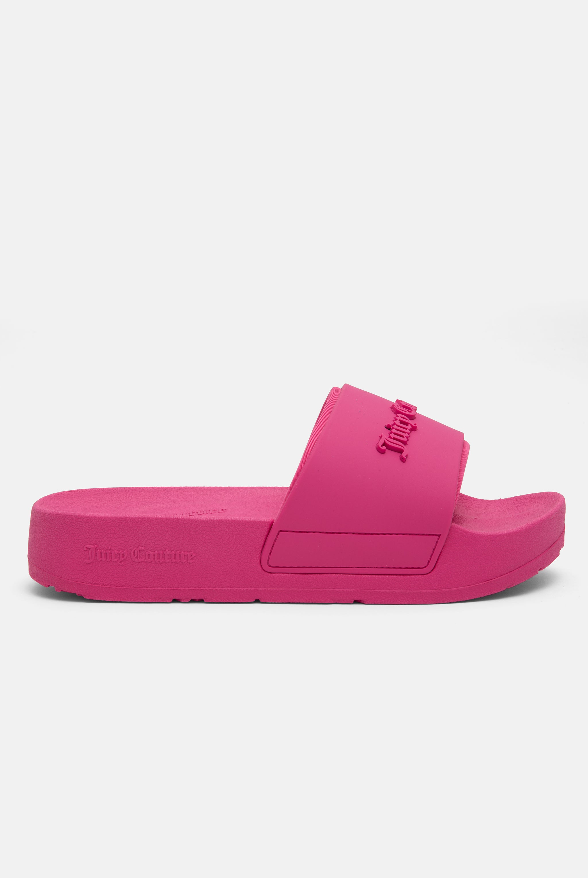 Juicy Couture☆Stacked embossed サンダル 2色【UK発】 PINK GLO STACKED EMBOSSED SLIDERS – Juicy Couture UK