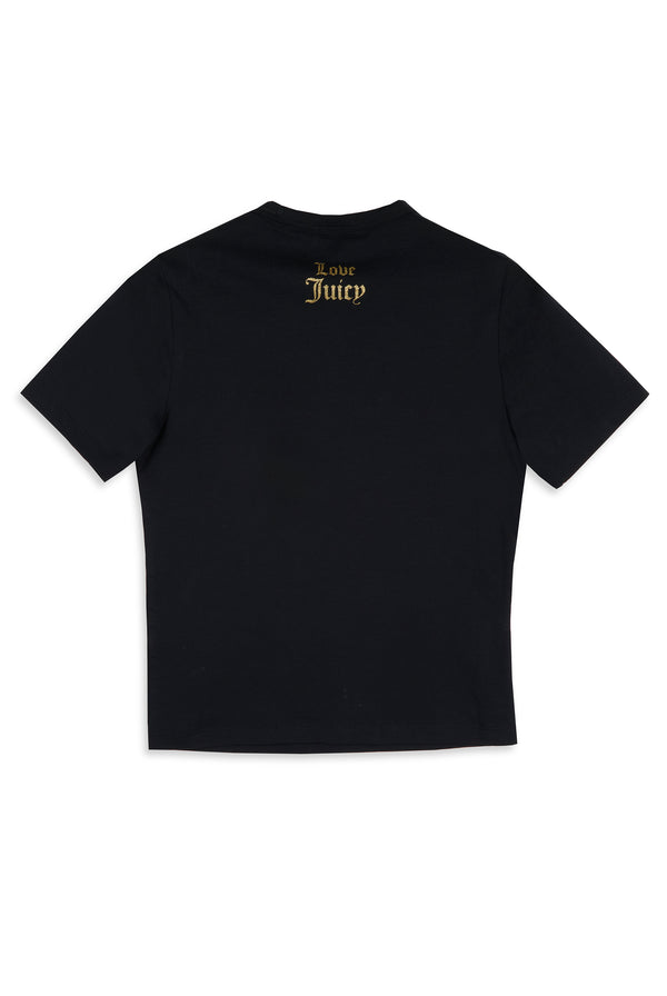 THE ICONS | BLACK 'CHOOSE JUICY' FITTED TEE