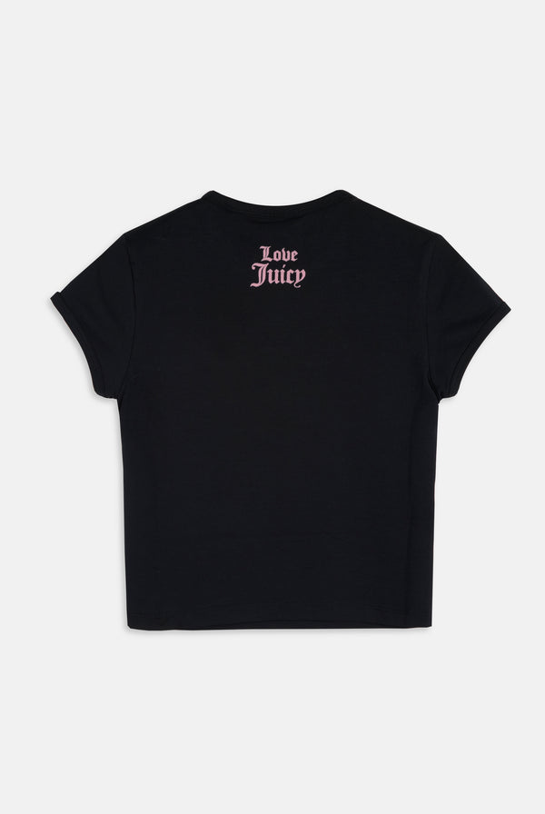 THE ICONS | BLACK 'KISS MY COUTURE' BABY TEE