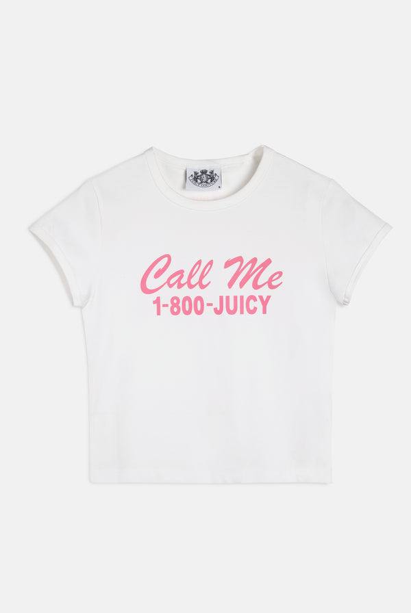 THE ICONS | WHITE CALL ME BABY TEE