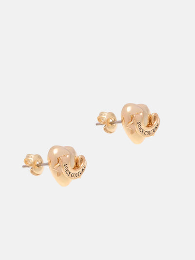GOLD TONE ICON HEART STUD EARRINGS