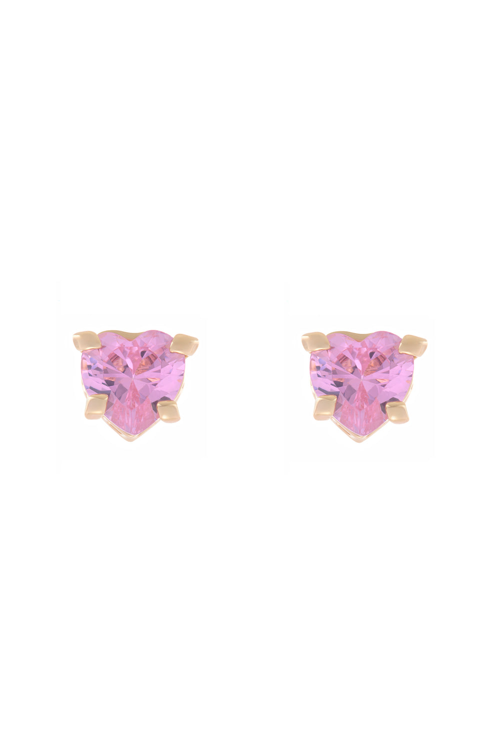 Displays the Gold Tone 'juicy' branded solitaire crystal heart stud earring 