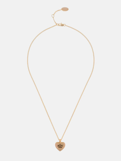 GOLD TONE JUICY COUTURE REVERSIBLE HEART PENDANT