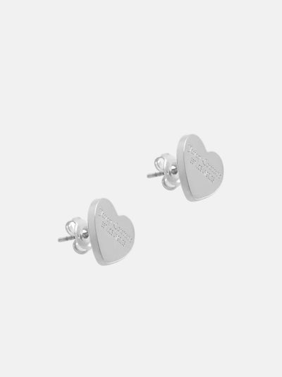SILVER TONE JUICY COUTURE HEART STUD EARRING