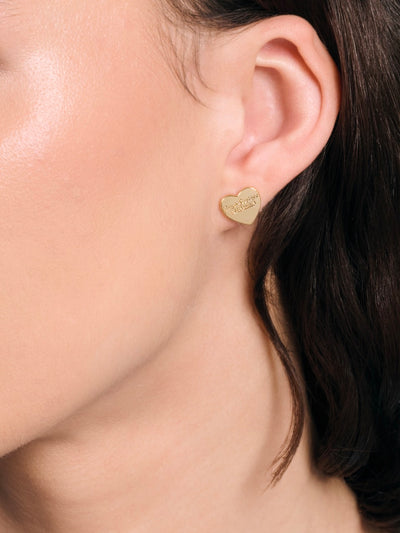 GOLD TONE JUICY COUTURE HEART STUD EARRING