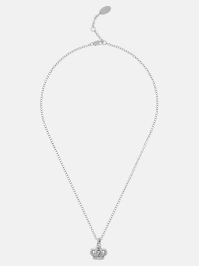 SILVER TONE CRYSTAL HERITAGE CROWN PENDANT