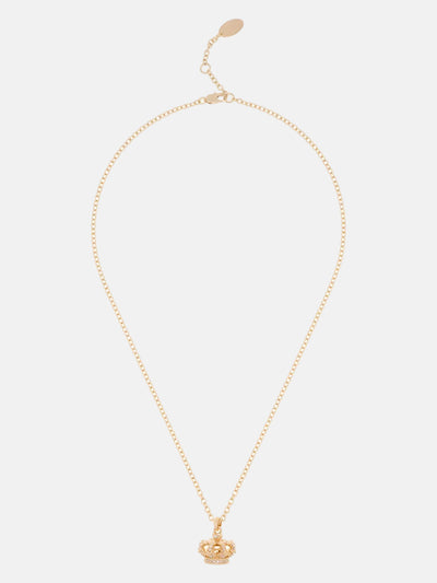 GOLD TONE CRYSTAL HERITAGE CROWN PENDANT