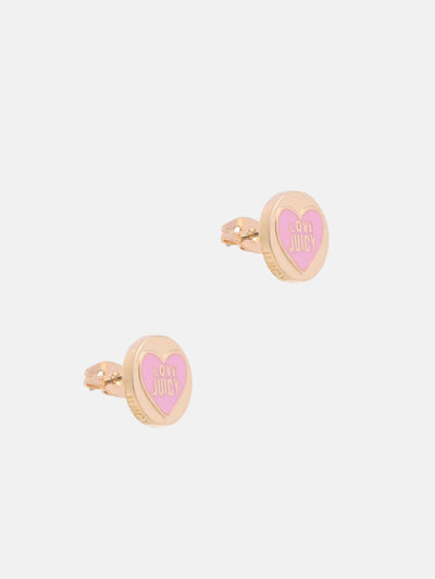 GOLD TONE LOVE JUICY ENAMEL STUD EARRINGS
