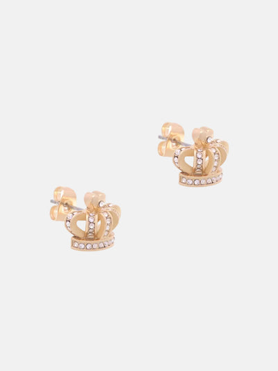 GOLD TONE CRYSTAL ICON STUD EARRING