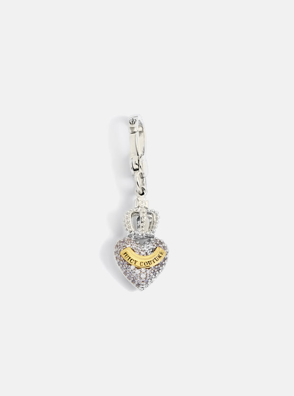 SILVER CRYSTAL CROWN CHARM