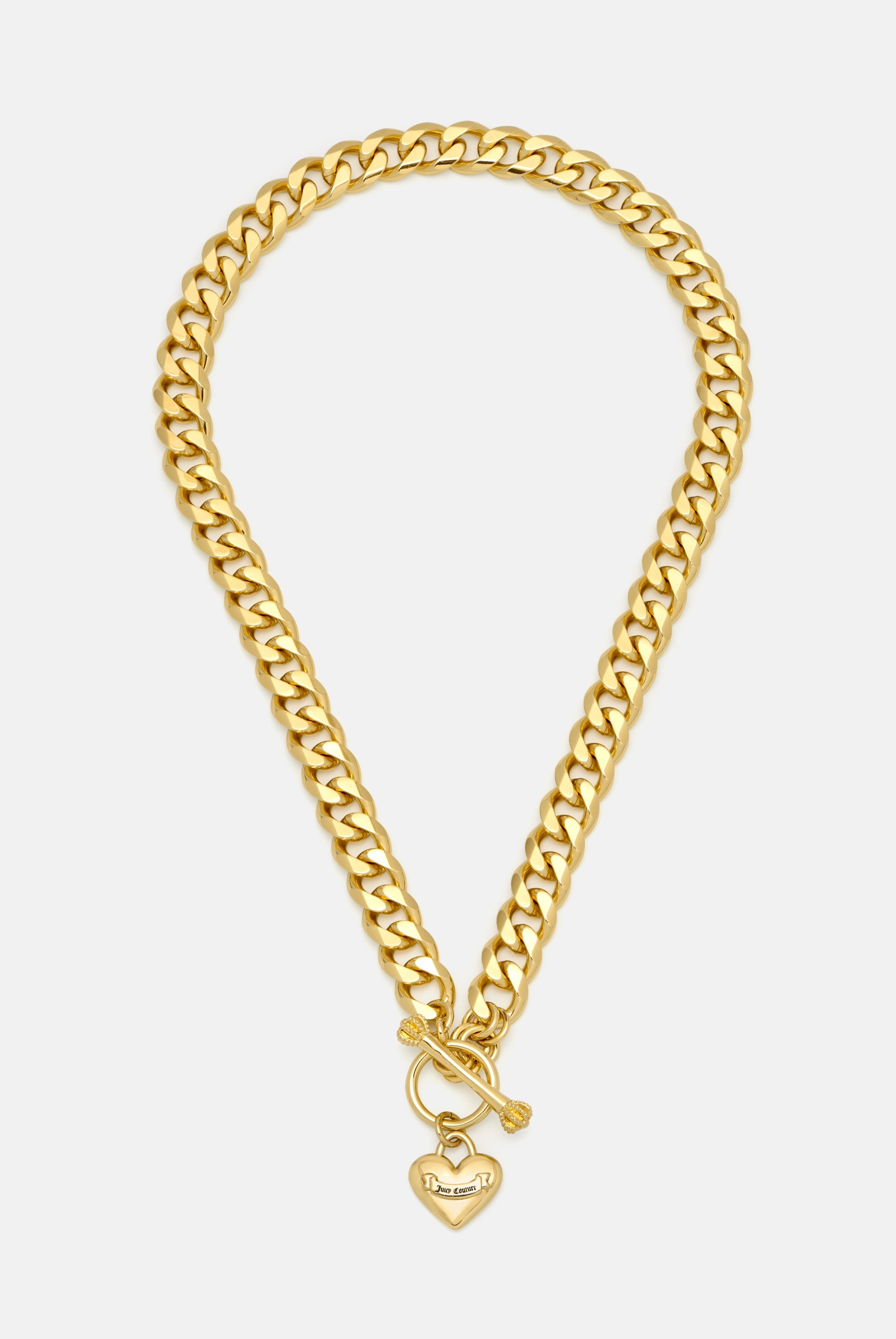  Juicy Couture Goldtone Thick Chain Heart Charm Toggle