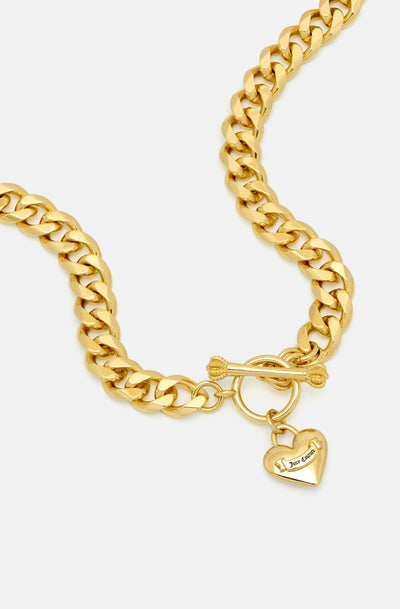 GOLD HEART TAG CHUNKY NECKLACE