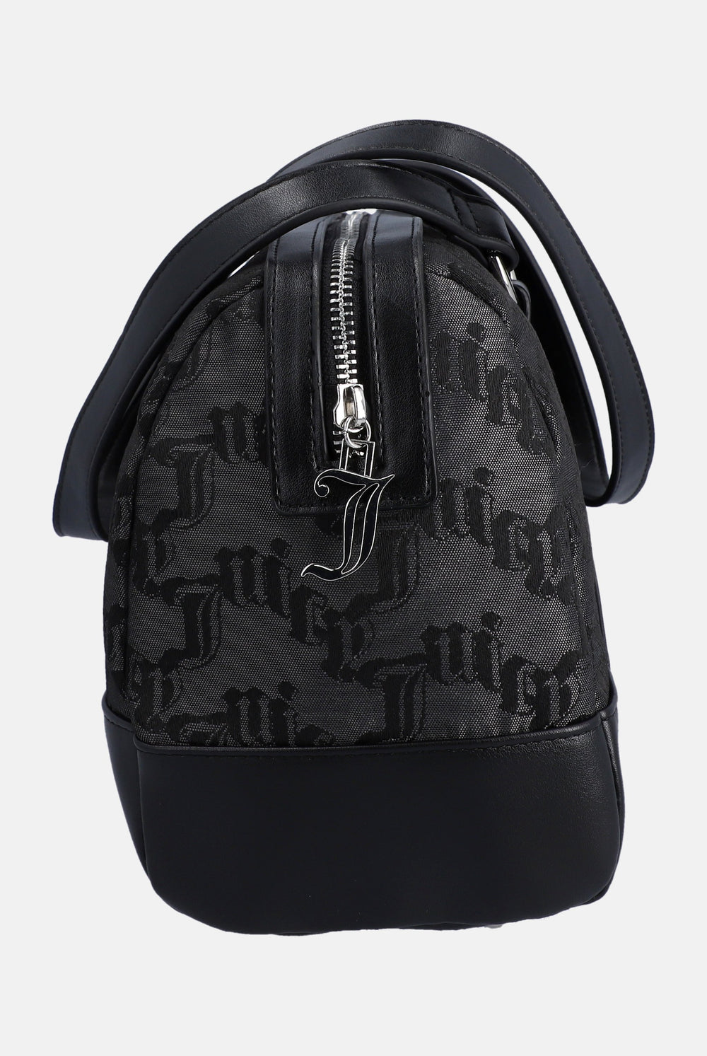 Black Jacquard Double Handle Shoulder Bag
