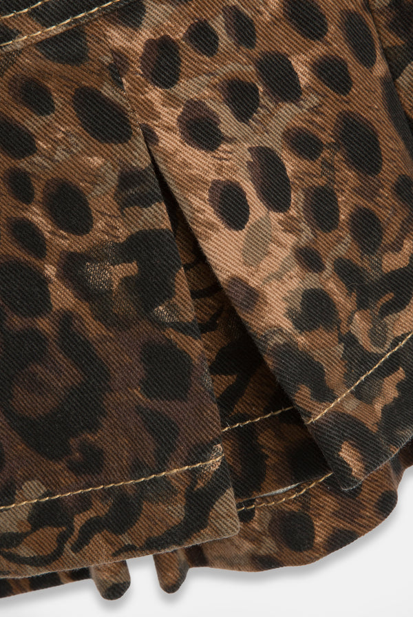 ANIMAL DENIM BANDEAU MINI DRESS