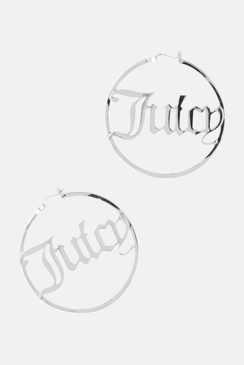 SILVER JUICY LARGE HOOP EARRINGS