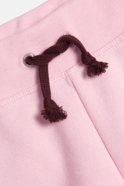 Displays the Cherry Blossom 'Juicy' branded fleece booty shorts 