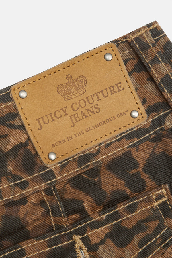 ANIMAL LOW RISE FLARED JEANS