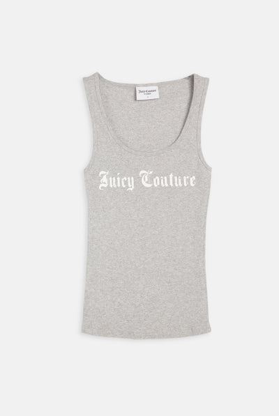 SILVER MARL  LONGLINE RIBBED VEST