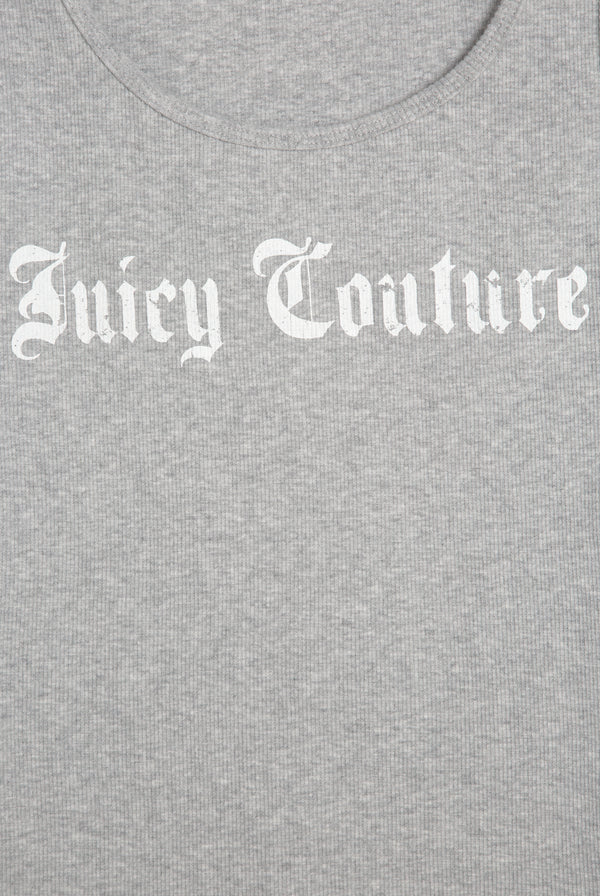 SILVER MARL  LONGLINE RIBBED VEST