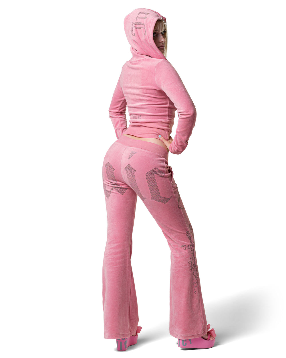 Racer x Juicy Pink Velour Hoodie